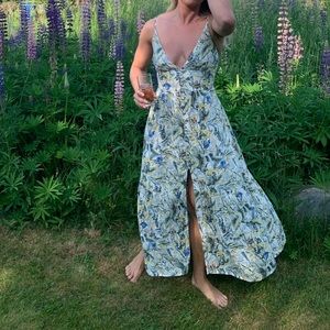 Abercrombie & Fitch Floral Midi Sundress with Front Slit (Size XS Petite)